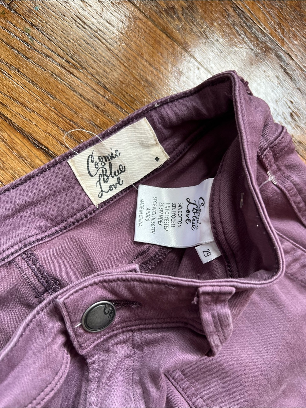Cosmic Blue Love High-Rise Jeans in Plum